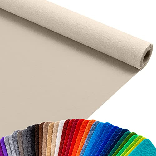 Primaflor Messeteppich Podium | Creme | 150 x 500 cm | Flacher Eventteppich aus 100 % Polypropylen, CFL-S1, Precoat-Rücken, 2 mm hoch, für Messe und Event