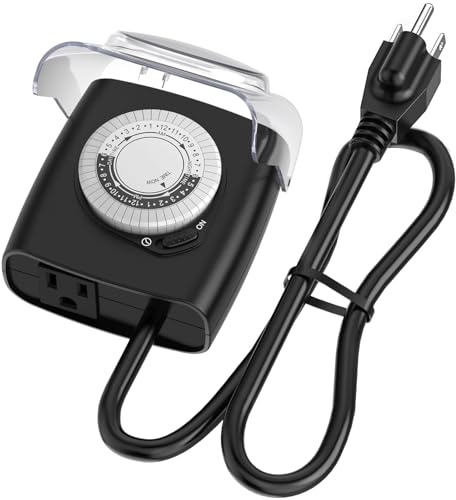 G-Homa Mechanical Timer Plug Socket UK, 24 Hour Programmable Energy Saving Plug-in Indoor Timer Plug Switch for Lights, Lamps and Home Appliances, Daily On/Off Cycle, CE Listed