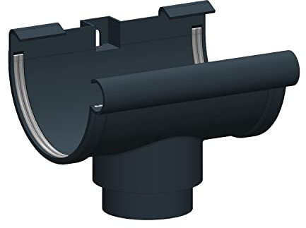 4 Home & Garden | Rinnenstutzen Ablauf Stutzen mit Dichtung | Kunststoff PVC Anthrazit | Dachrinnensystem RG 100 Typ 300 Fallrohr DN 60