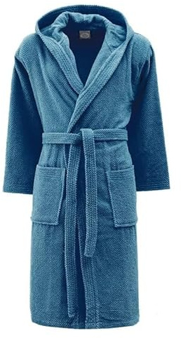 INTRECCI Accappatoio Bichicco in Spugna Tinta Unita Unisex Adulto in Cotone, Accappatoio in Cotone Asciugatura rapida con Tasche e Cappuccio (XL, Petrolio)
