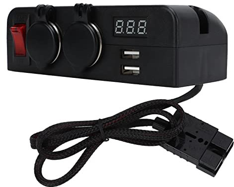 Adattatore per Caricabatteria per Auto Adattatore per Caricabatteria Presa di Corrente Adattatore per Caricabatteria per Auto 2 Caricabatteria USB Voltaggio Display Digitale