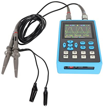 Oscilloscopio Palmare, 2 Canali Larghezza di Banda 120 MHz Frequenza di Campionamento 500 MSa/s Display LCD Retroilluminato da 2,8 Pollici 3 modalità di Scansione Oscilloscopio