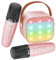 BONAOK Karaoke 2 Micrófono para Niños, Karaoke Infantil Micrófonos Inalámbricos Altavoz Bluetooth portátil con Luz LED y Efectos de Sonido Variables para niña Regalos/Juguetes - Rosa