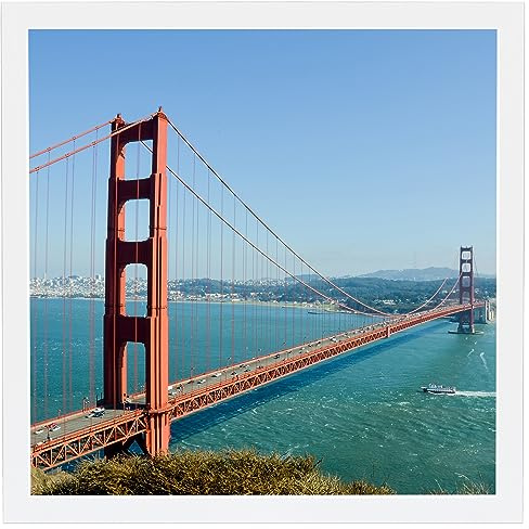 HEYTUYA Cornice portafoto da tavolo o da appendere alla parete, 23 x 23 cm, colore bianco, 23 x 23 cm, in plexiglas resistente agli urti, colore: bianco