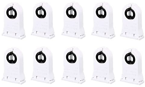 YOKIVE 10Stk Fluoreszierend Licht Halterung T8/T12 Lampe Steckdose G13 Basis Nicht Geshuntete Steckdose Licht Ersatz Teile Toll für Haus Büro (Weiß 2A AC 500V)