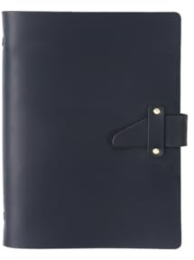 KISSKI·H Olvido Leder-Notizbuch, nachfüllbar, A7, Schreibtagebuch für Männer/Frauen, 6-Ringbuch, Notizblock-Organizer mit Lederschnalle, Tagebuch für Studenten/Schriftsteller,