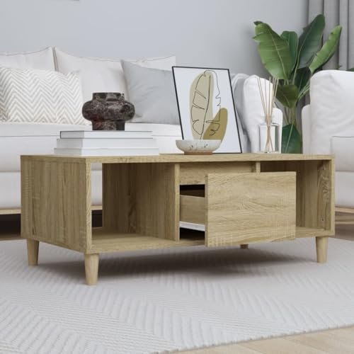 BUKSCYJS Wohnzimmertisch Klein,Truhentisch Couchtischcouchtisch Sonoma-Eiche 90x50x36,5 cm Holzwerkstoffgeeignet FüR Wohnzimmer, Neben Dem Sofa, Arbeitszimmer, Konferenzraum