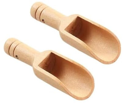 2Pcs Mini Wooden Spoons,Bamboo Spoons,Small Wooden Salt Spoon,Spice Spoons Bath Salt Scoop for Spices Beans Rice Tea Flour Sugar Bath Salts Coffee Wooden Candy Spoon Cooking Utensils