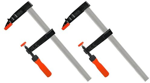 REXXER Schraubzwingen 500 mm, 2er Set, 120 mm Ausladung | 2 Schraubzwingen, 500 mm Spannweite, 120 mm Ausladung, für Holzarbeiten, Möbelbau und Werkstatt