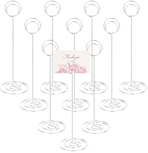 10PCS Segnaposto Metallo Portafoto Clip Porta Memo Porta Segnaposto Clip 22cm Segnaposto Matrimonio per Foto Cartellini Segnaposto Porta Memo per Feste Ufficio Banchetti Segnaposto Matrimoni Festa