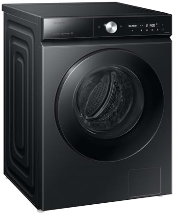 Samsung WW90DB8U95GBU2 Bespoke Waschmaschine, 9 kg, 1.400 U/min, Extra energiesparend, EEK: A (-30%), AI Ecobubble, QuickDrive, AI Wash, SuperSpeed 39 Min, Schwarz