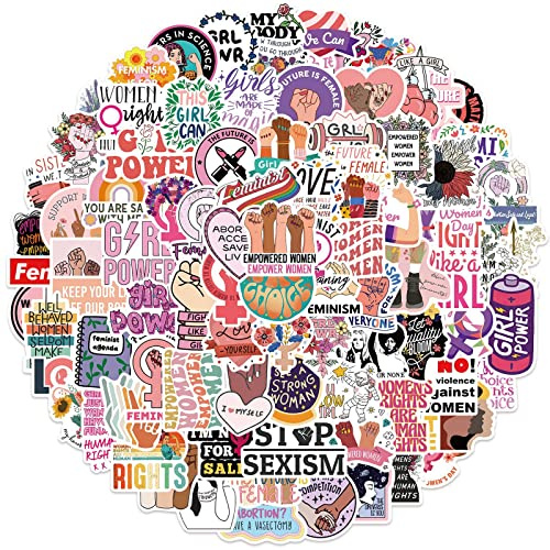 Feminismo Paquete de pegatinas 50 piezas para botellas de agua, portátiles, coches, monopatines, decoraciones de cuevas para hombres