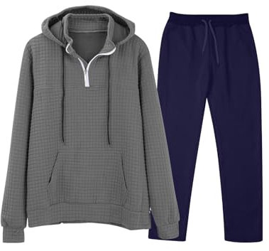 Survêtement à capuche zippé en polaire pour homme, ensemble sweat à capuche et pantalon de survêtement décontracté pour homme, pantalon de jogging léger avec capuche, ensemble de veste à capuche