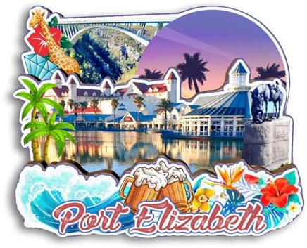Quwsne Kühlschrankmagnet Port Elizabeth Südafrika Kühlschrankmagnet Stadt Reise Souvenirs Touristengeschenke 3D klassische Sehenswürdigkeiten handgefertigt Handwerk Heimdekoration -2937