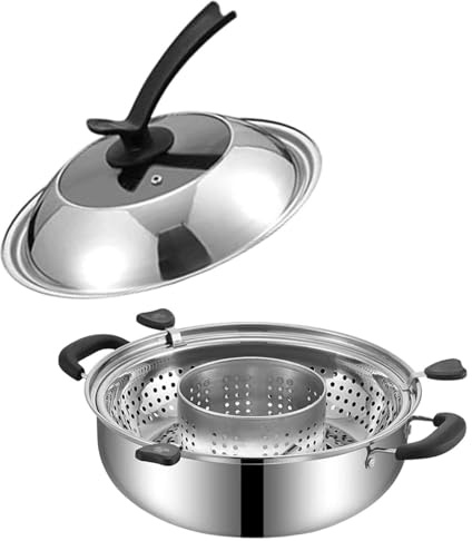 KESOTO Pentola per Hotpot Cinese con Divisore, con Punzonatura