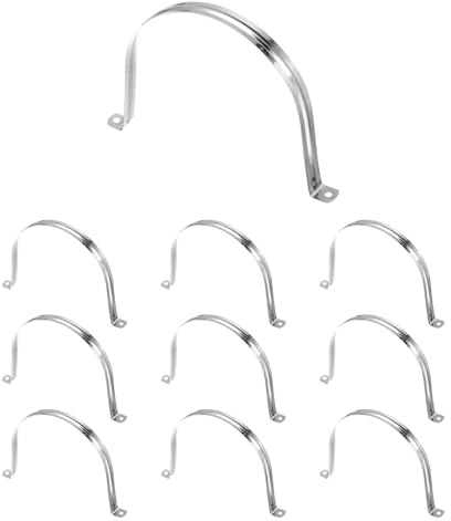 sourcing map 10 Stück 150 mm Rohrschellen, M150 U-Rohrschellen, Edelstahl, starres Rohrband, U-förmige Halterung mit zwei Löchern für Rohr, Schlauch, Drahtschnur, Befestigung
