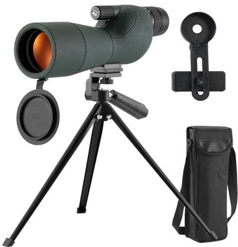 Spektiv mit Stativ 25-75x60,ED BAK4 Prisma FMC,Spektiv Sportschützen 22mm großes Okular, IPX7 Wasserdicht für Vogelbeobachtung, Scheibenschießen,Wildlife Scenery