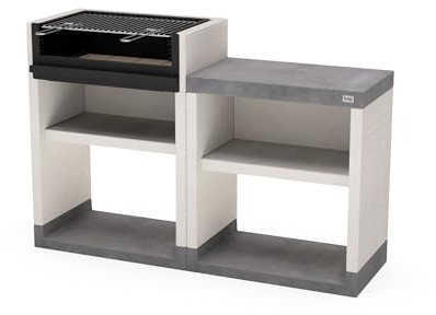 TUOZI - PACK 2 – COCINA DE EXTERIOR VENIT FLEX PLUS [F] P2 – Barbacoa Modular con Parrilla de Acero y Cajón de Cenizas (156 x 47 x 106 cm)
