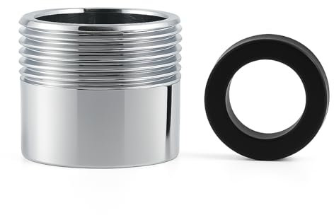 Adaptateur de Tuyau en Laiton Chromé - Raccord Fileté de 1/2 IG à 3/4 AG pour Tuyaux de Jardin, Lave-Vaisselle et Machine à Laver - Résistant à la Corrosion et à la Rouille