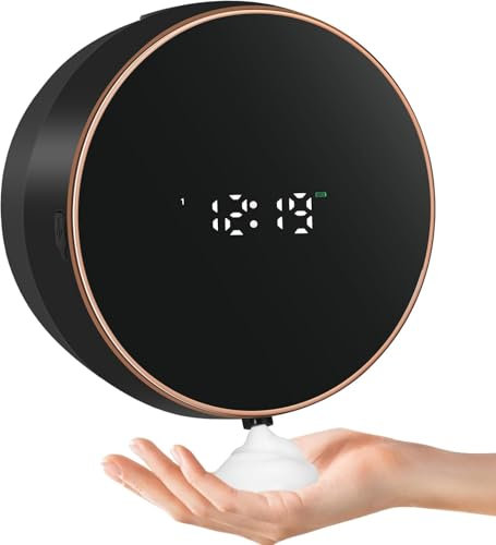 Seifenspender Automatisch Wandbefestigung Schaumseifenspender Elektrischer Soap Dispenser No Touch Wandmontage Sensor Seifenschaumspender Kunststoff Küche Bathroom Schaumspender Schwarz