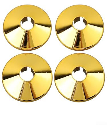 4 goldene Kunststoff-Rohrmanschetten für Heizungs- und Heizungsrohre mit 15 mm Durchmesser, schnelle Installation