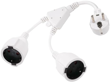 DewinLVD Doppelstecker für Steckdose, 2 Fach Steckdosenverteiler