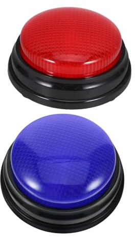 SUPVOX 2 Pulsadores De Juego con Luces Y Sonido Botones De Sonido para Concurso Y Fiesta Timbradores De Respuesta para Juegos Multijugador PláStico Compacto 3.54X3.54X1.57In