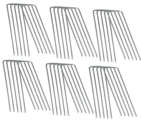 DECOMELODY 60 pièces Piquets U Galvanisés pour Fixation Paillage Gazon Synthétique et Toile de Jardin Agrafes Résistantes pour Bordures et Aménagement Extérieur