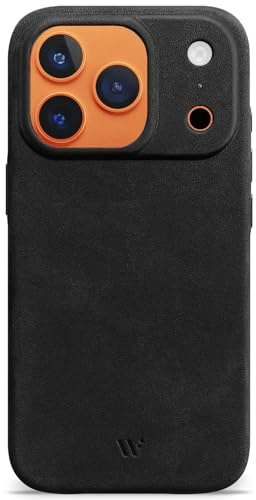 WIIUKA Hülle für iPhone 17 Pro, Leder aus Deutschland, Lederhülle extra Dünn, Premium Handyhülle, Case, Qi, skiin More, Vintage Schwarz