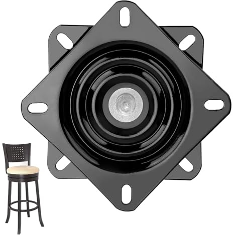 Table Tournante de Chaise, 5 inch 360° Plateau Tournant Roulement à Billes, 127 x 127 x 20 mm Platine Pivotante, Capacité 150 kg, pour Tables Tournantes de Restaurant, Noir