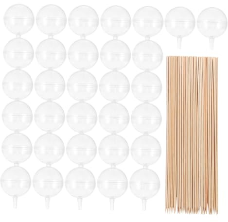 SAFIGLE 100 Pezzi Supporti Trasparenti per Bouquet di Cioccolatini Bastoncini Naturali Pz Base Acrilica Resistente per Confezioni Fai da Te Decorazioni Regalo per Festa degli Innamorati e