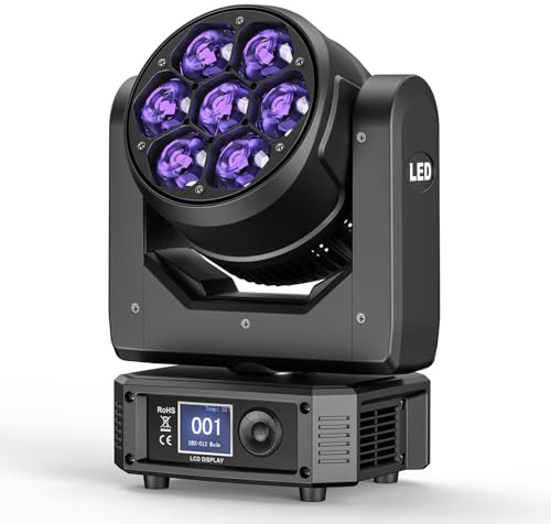7X40W Cabeza Móvil LED RGBW Wash Zoom Efecto Luces de discoteca DMX512 Iluminación Luces de fiesta para Discoteca Club Bar Disco Boda Navidad