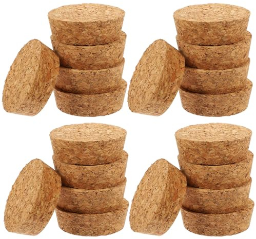 Angoily 20pcs Aroma Bottle Stopper Cork for Carafe Tapered Wooden Wine Stoppers Replacement Cork Bottle Leakproof Plugs for Home Winemaking DIY Projects