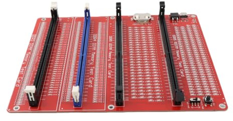 Cryfokt Desktop Computer RAM Memory Tester Card, 4 in 1 Memory Test Kit for DDR3, DDR4, DDR5, Server DDR5 with LED Lights, 2 Power Input Modes, for Repairing Desktop Server