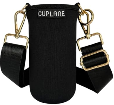 CUPLANE® Flaschenhalter zum Umhängen, Universeller Becherhalter für Thermobecher & Flaschen – Stylische Crossbody Tasche Verstellbarer Gurt – Ideal für Coffee Togo, Wandern, Festival