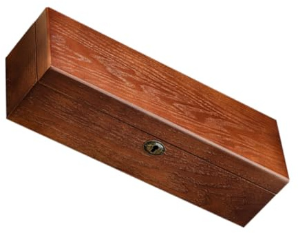 CLISPEED Scatola Porta Orologi Serratura Design a Scomparti Individuali in Legno Marrone Classica Organizer Multifunzionale per Esposizione e Conservazione Orologi