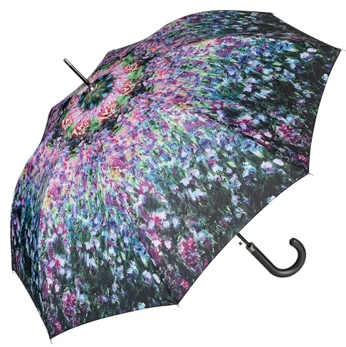VON LILIENFELD® Parapluie Claude Monet Le jardin Ouverture Ouverture Automatique Résistant au Vent Canne Grand Femme Fleur Art