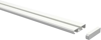 INTERDECO Gardinenschiene und Vorhangschiene 1- und 2-läufig aus Aluminium, flache Deckenschiene mit Wendeprofil, Weiß, zur einfachen Montage, Typ 15200300, 320 cm
