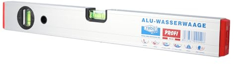 Alu-Wasserwaage 80 cm Profi | justierbare Libellen, 0,5 mm/m Genauigkeit | gesicktes Aluminium-Hohlprofil 50×23 mm, ca. 630 g/m, natur eloxiert, stoßgeschützte Enden, Made in Germany