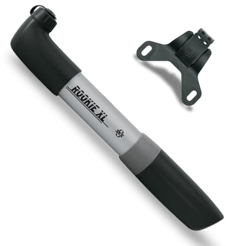 SKS Germany ROOKIE XL SILVER pompa per bici con forte potenza di pompaggio (accessorio con testa reversibile per tutte le valvole, robusto e potente, pressione massima: 5 bar / 73 PSI), argento