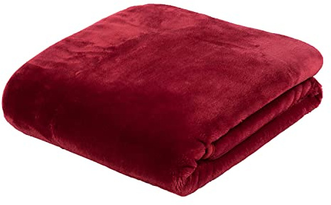 Gözze - Premium Cashmere-Feeling Wohn- und Kuscheldecke, 500 g/m², 220 x 240 cm - Rot