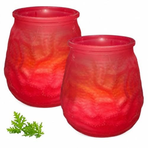 2 Velas de Citronela para Exterior, Antimosquitos e insectos, Para interior, Jardín, Balcón, Picnic, Camping, Juego de vasos reutilizables, Decoración de mesa