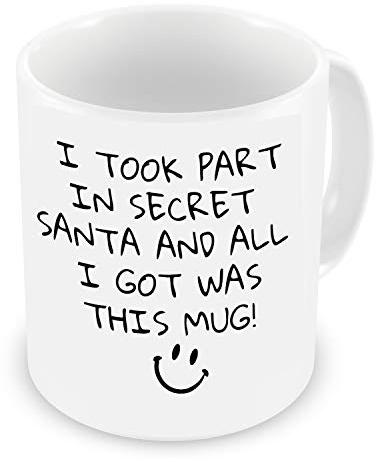 GrassVillage Funny Secret Santa Mug – I Took Part in Secret Santa and All I Got was This Mug – Sarcastic Xmas Gift for Coworkers, Friends, Office Exchange – 11oz White Ceramic Cup