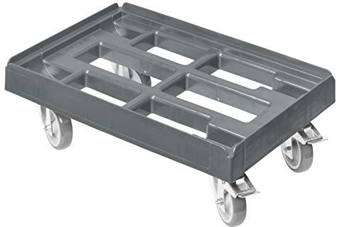 Transportroller für Kisten 60 x 40 cm mit 2 Bremsen in grau