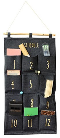 ITODA Hängeaufbewahrung Tasche Wandorganizer 12 Fächer Hängeorganizer Multifunktionale Hängender Aufbewahrungstasche Aufhängen Türtasche Utensilientasche Hängetasche für Wand Eingang Tür Schrank