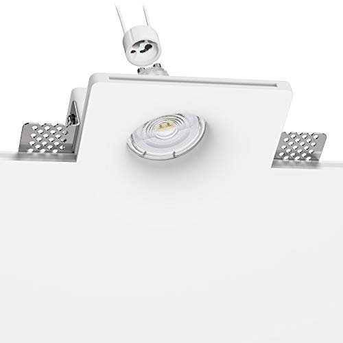 ledscom.de LED Gips Einbaustrahler GIEDI DIY, inkl. GU10 Lampe (warmweiß, 5,4W, 510lm, 45°)