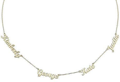 Namenskette Choker Kette mit Gravur 2/3/4 kinder Namen Familiennamen Anhänger Personalisiert Mutter Halskette für Mama Oma Damen 925 Sterling Silber Gold Rosegold