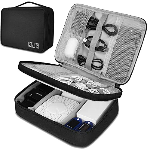 Elektronisk organisatör för resor, universell kabelorganiserare, elektroniktillbehör, fodral för kabel, laddare, telefon, USB, SD-kort, 1-pack