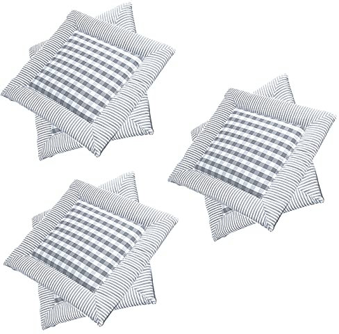 HMCUIQI Sitzkissen mit Bändern Landhausstil 40 X 40 cm, Stuhlkissen Outdoor Antifouling, Sitzauflagen Stuhl Outdoor Bunt, für Innen Außenbereich Chair Cushion