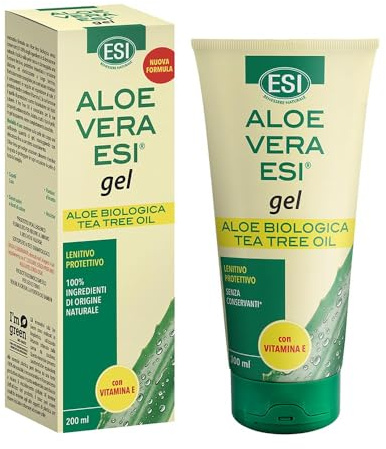 Esi Aloe Vera Gel with Vitamin E + Tea Tree Oil soothing and protective, 200ml